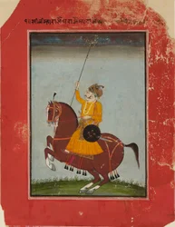 Ridesportrett av Maharaja Zorawar Singh av Bikaner, 1835-1840