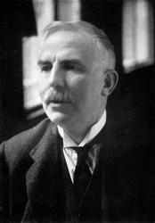 Ernest Rutherford 1871-1937, nobelprisvinnende atomfysiker, c1908