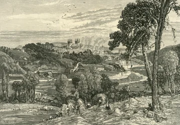 Exter, fra Exwick Fields, 1898.