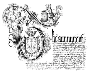 Faksimile fra regnskapsboken til Coopers Company, 1576, 1893