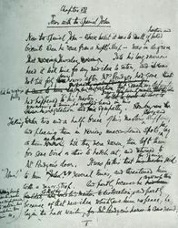 Faksimileside av MS for The Country House, av John Galsworthy, 1907, 1928.