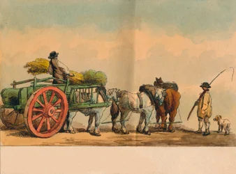 Gårdsarbeidere og kjerre, 1797.