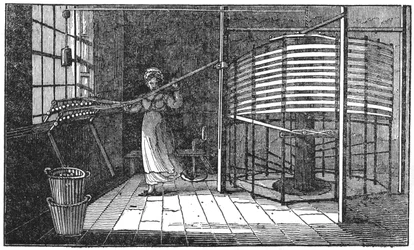 Kvinnelig silkearbeider, Spitalfields, London, 1833
