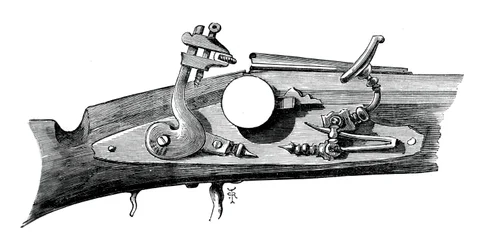 Firelock eller snapphance fra Haddon Hall, Derbyshire, c1620, c1880