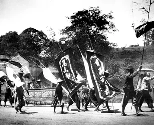 Flaggbærere, Singapore, 1900