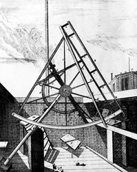 Flamsteeds ekvatorialt montert sekstant utstyrt med teleskop, 1725