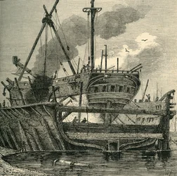 Flytebrygge, Deptford 1820, c1878.