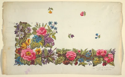 Blomstret design for trykt tekstil