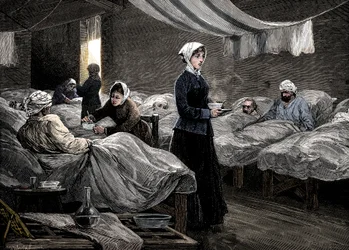 Florence Nightingale på brakkesykehuset i Scutari, c1880