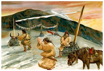 Flyvende bønner på Maium-passet, 1898