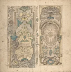 Fire alternative design for et hvelv., 1700-1780.