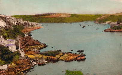 Fowey havn fra slottet, c1930
