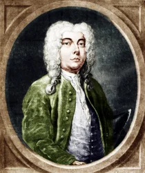 Francesco Bernardi SENESINO - gravering. Italiensk mannlig mezzosopran castrato. 1680-1750. sang i Händels selskap. Laget mange roller i Händels operaer. Kastrert.