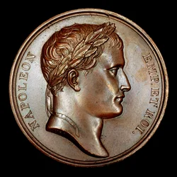 Fransk bronsemedalje med byste av Napoleon (bilde)