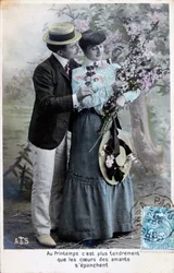 Fransk romantisk postkort, c1900