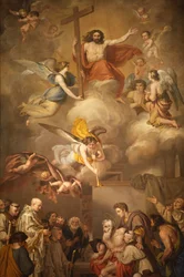 Freskomaleri i San Jeronimos kirke Madrid Spania