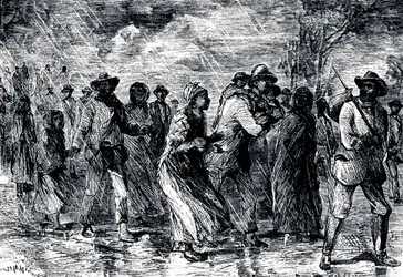 Rømte slaver på flukt fra Maryland til Delaware via Underground Railroad, 1850-1851