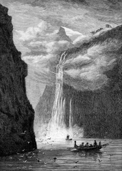 Geirangerfjorden, med de syv søstrefall, Norge, 1882