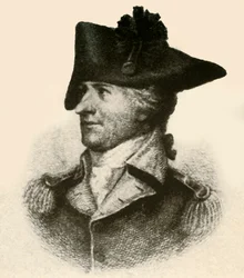 General Philemon Dickinson, viser høy kappe frakk, c1780, 1937.