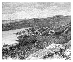Generell utsikt over Castries, St Lucia Island, c1890