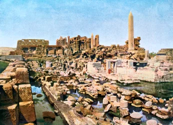 Generell utsikt over Amun-Res store tempel, Karnak, Luxor, Egypt, 1900-tallet