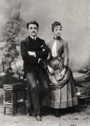 Georges og Jeanne Hugo, barnebarn av den franske romanforfatteren Victor Hugo, 1884