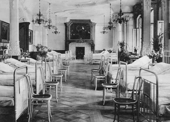 Tysk sykehus sovesal for soldater, Frankfurt am Main, Tyskland, første verdenskrig, 1915