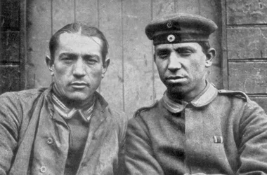 Tyske fanger tatt av kanadiske styrker, Vimy, Frankrike, første verdenskrig, 1917