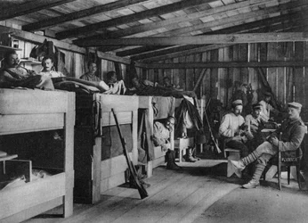 Tyske soldater i et reduit-ly, Vosges, Frankrike, første verdenskrig, 1916