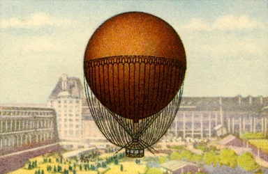 Giffards ballong utstilt på Paris Worlds Fair, 1878, 1932.