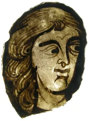 Glassfragment, fransk, 1200-1300-tallet.