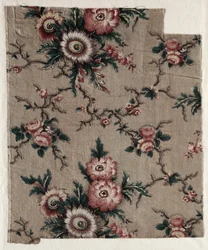 Glasert Chintz Fragment, ca. 1840.