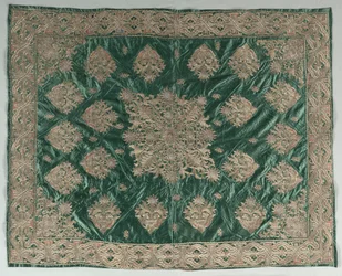Brodert omslag med gulltråd, 1800-tallet.