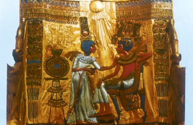 Tutankhamons gyldne trone, gammel egyptisk, 1700-dynastiet, Det nye riket, 1300-tallet f.Kr.