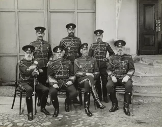 Storhertug storhertug Nicholas Nikolaevich den eldste av Russland, prins Vasilchikov og grev Voron