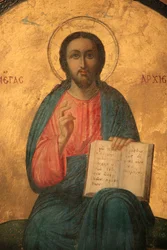 Gresk-ortodoks ikon som viser Kristus som yppersteprest Thessalonique Grece
