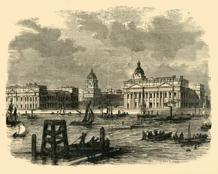 Greenwich Hospital, fra elven, c1878.