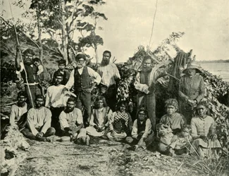 Group of Aboriginal People, Lake Tyers, Victoria, Australia, 1901.