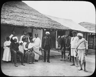 Gruppe med indiske kulier, Sør-Afrika, c1890