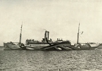 H.M. Auxiliary Cruiser Coronado Camouflaged, 1919.
