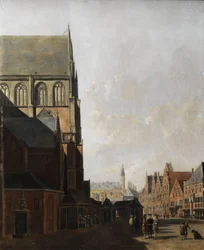 Haarlem, utsikt over byen (bykirken og markedsplassen)