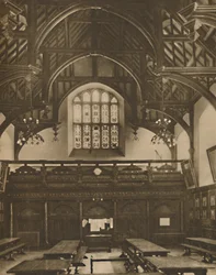 Hall of Grays Inn, hvor The Comedy of Errors ble spilt i Shakespeares levetid, c1935.