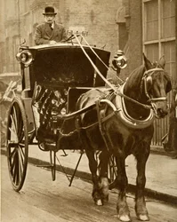 Hansom cab, c1910, 1935.