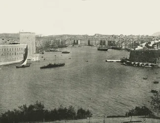 Havneutsikt, Marseille, Frankrike, 1895.
