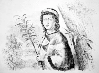 Hawaii-prinsesse Nahienaena. c1700-tallet
