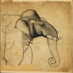 Hodet til en elefant, 1700-1710