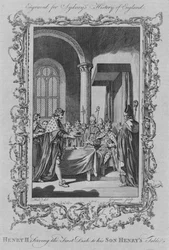 Henry II serverer den første retten til sønnen Henrys bord, 1773.