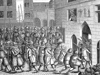 Henry IV av Frankrike ser på spanjolenes avgang fra Paris, 22. mars 1594