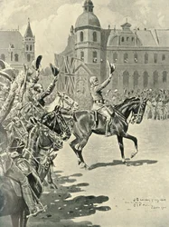 Heising av det britiske flagget i Pretoria: Lord Roberts Leading Cheers for the Queen, 1900, 1901.