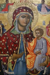 Den hellige gravkirke, det gresk-ortodokse katolikon, jomfru Maria og barneikon, Jerusalem, Israel